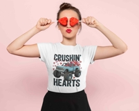 Boy Valentine Monster Truck PNG, Crushin Hearts Png, Toddler Product Image 2
