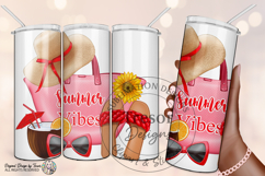 Red Summer Vibes Beach Tote Design -Tropical Vacation Style Product Image 2
