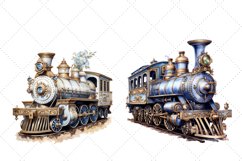 Vintage Train Sublimation Clipart Bundle | Watercolor Train Product Image 4