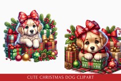Cute Christmas Dog clipart, Dog Sublimation bundle Product Image 4