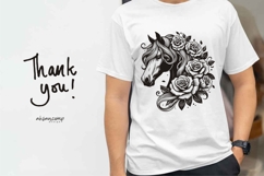 Elegant Horse Head with Roses Vector Product Image 4