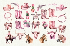 Pastel Western Watercolor Clipart Product Image 4