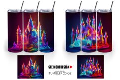 3D Castle Neon Light| Tumbler Sublimation Wrap Product Image 4