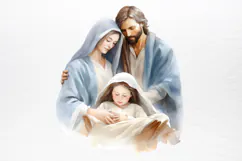 Christmas Nativity Watercolor Clipart PNG Product Image 4
