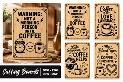 Morning Coffee Quote Cutting Board Design SVG PNG Product Image 1