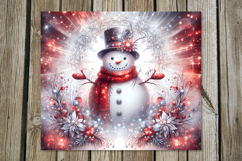Cute Xmas snowman | vintage Skinny tumbler sublimation Product Image 4