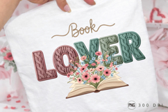Book Lover PNG Design, Book Lover Floral PNG Design Knitted Product Image 4