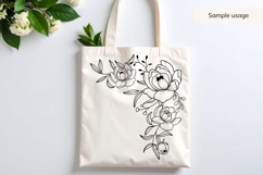 Hand Drawn Peonies Floral Corner SVG Product Image 4