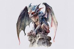 Gargoyle clipart, Halloween clipart, Watercolor clipart Product Image 4