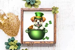 St Patricks Day Dog with Gold Coin Clipart, St Patricks Day Product Image 4