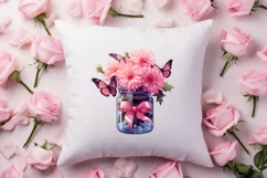 Valentine Flowers In Jar Clipart, Valentine Couplet Product Image 4