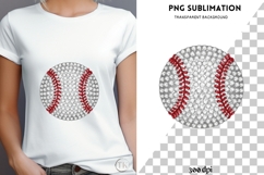 Baseball faux rhinestone png design for T-shirts Product Image 4