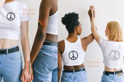 Peace sign silhouette and outline | Svg, Dxf and Png files Product Image 4