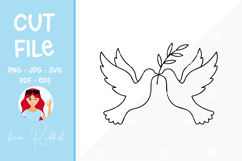 Floral Wedding Line Art Cut File Product Image 1