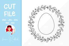 Easter SVG Line Art Cut File Product Image 1