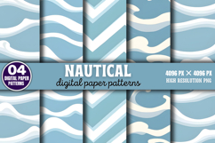 Nautical Digital Paper Background PNG Product Image 1
