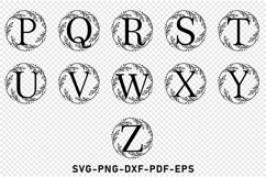Round Floral wreath monogram alphabet letters, Keychain SVG Product Image 4