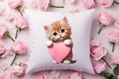 Valentine Cat Peeking Around Clipart Product Image 4