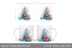 Watercolor Christmas Tree Mug. Christmas Tree Mug Design Product Image 1