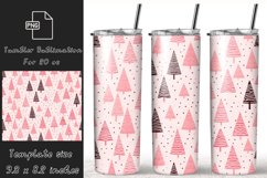 Pink Christmas Trees 20oz Skinny Tumbler Sublimation Product Image 1