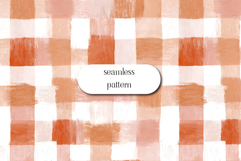 Watercolor Gingham Seamless Pattern, Pink Red Check Design Product Image 1