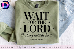 Wait for the Lord Psalm 27:14 Christian Bible Verse PNG Product Image 4