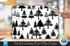 Snow Covered Forest Rustic Cutting Board PNG Design Product Image 1