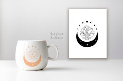 Floral moon svg, Lotus svg, Moon phase svg, Celestial svg Product Image 2