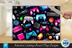 Gaming Console Background Cutting Board Sublimation Design Product Image 1