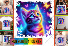 Vibrant TOTE BAG Gift PNG, Cat Product Image 1
