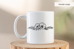 Hand Drawn Poppy Floral Border SVG Product Image 4