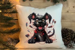 Funny Christmas Black Dog Clipart Sublimation, Christmas Dog Product Image 4