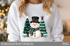 Cute Snowman Sublimation. Snowman T-Shirt Sublimation Product Image 1