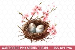 Watercolor Pink Spring Clipart Product Image 1