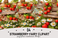 Strawberry Fairy PNG Clipart Watercolor PNG Product Image 1