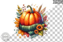 Pumpkin Flowers Sublimation - Clipart PNG Design Product Image 1