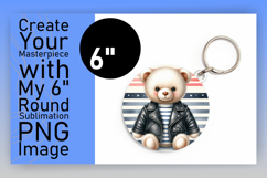 Gorgeous Keychain Circle Design PNG , Teddy Bear Product Image 1