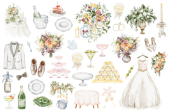 Italian Watercolor Wedding Clipart Set Product Image 4