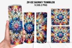 Skinny Tumbler 20oz Wrap Design, Stained Tumble PNG Design Product Image 1