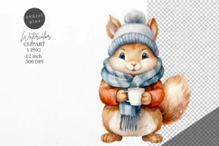 Christmas clipart, Squirrel clipart, Winter clipart Product Image 1