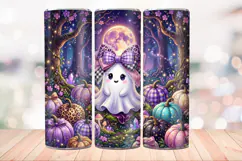 Coquette Forest Ghost 20 OZ Skinny Tumbler Wrap Png. Product Image 4