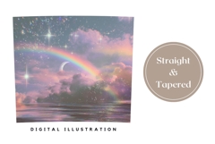 Moon Tumbler Wrap Design, Glitter Rainbow Tumbler PNG Product Image 4
