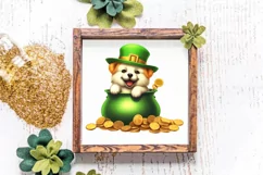 St Patricks Day Dog with Gold Coin Clipart, St Patricks Day Product Image 4