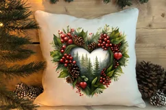 Christmas Hearts Watercolor Clipart, Christmas PNG Product Image 4