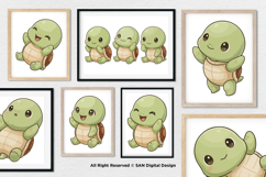 15 Bundle Watercolor Baby Turtle Cute Turtle Ocean Animal Product Image 4
