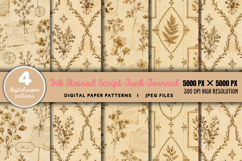 Ink Stained Script Junk Journal JPG Product Image 1