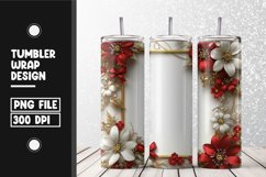 3d flower frame Tumbler Wrap | Sublimation | 20 oz Skinny Product Image 1