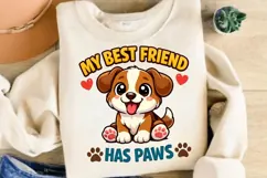 My Best Friend Has Paws Cute Dog Lover Shirt Design Product Image 4
