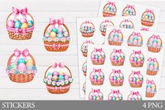 Easter Eggs Sticker Printable. Easter Sticker Design Product Image 1