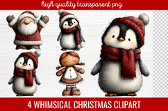 4 Whimsical Christmas Clipart | Cute Holiday PNG Set Product Image 1